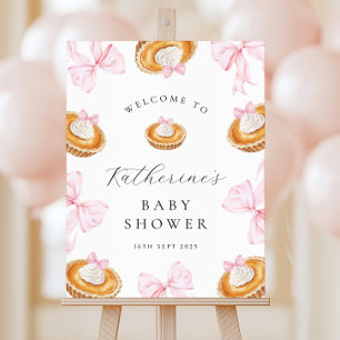Little Cutie Pie Pink Bow Baby Shower Foam Board