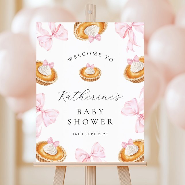 Little Cutie Pie Pink Bow Baby Shower Foam Board (Creator Uploaded)