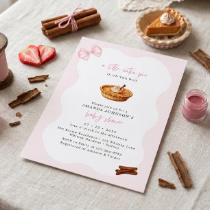 Little Cutie Pie Pink Bow Coquette Baby Shower Invitation