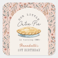 Little Cutie Pie Pink Floral Girl 1st Birthday