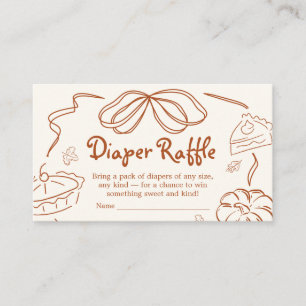 Little Cutie Pie Pumpkin Baby Shower Diaper Raffle Enclosure Card