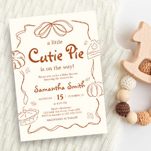 Little Cutie Pie Pumpkin Baby Shower Invitation