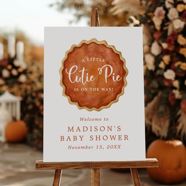 Little Cutie Pie Pumpkin Baby Shower Welcome Sign (Creator Uploaded)