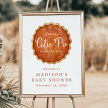 Little Cutie Pie Pumpkin Baby Shower Welcome Sign