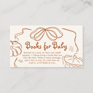 Little Cutie Pie Pumpkin BabyShower Books for Baby Enclosure Card