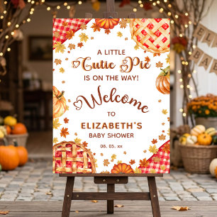 Little Cutie Pie Pumpkin Fall Baby Shower Welcome Foam Board