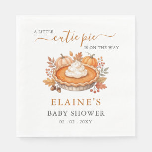 Little Cutie Pie Pumpkin Pie Fall Baby Shower Napkins
