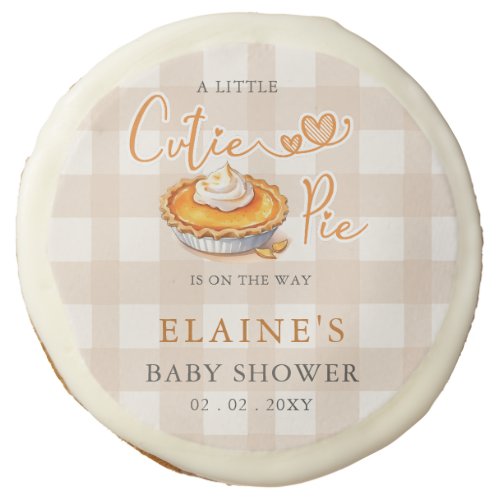 Little Cutie Pie Pumpkin Pie Fall Baby Shower Sugar Cookie