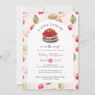 Little Cutie Pie Raspberry Baby Shower Invitation