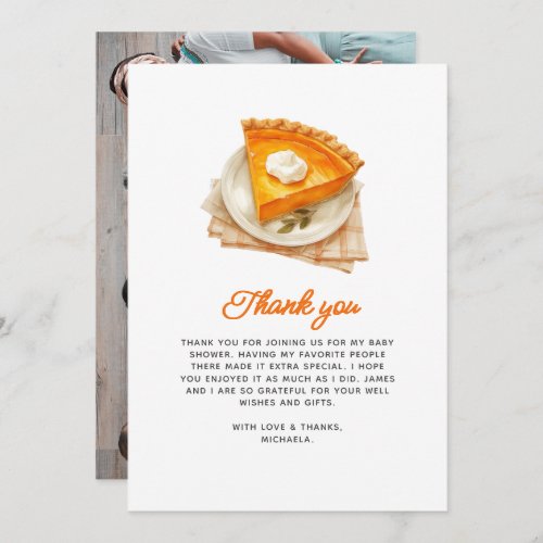 Little Cutie Pie Rustic Watercolor Baby Shower Thank You Card