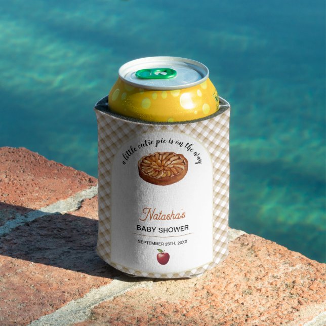 Little Cutie Pie Thanksgiving Baby Shower Can Cooler (In Situ Pool)