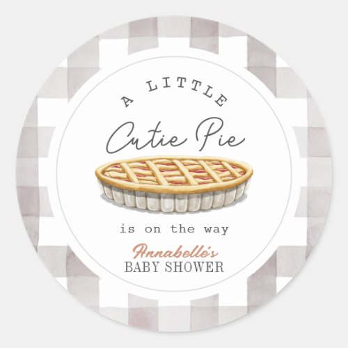 Little Cutie Pie Thanksgiving Baby Shower Classic Round Sticker