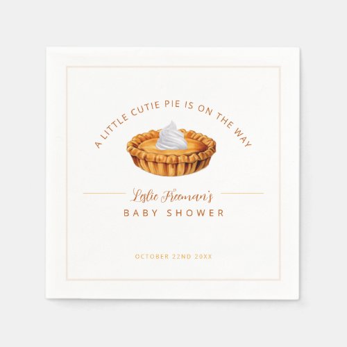 Little Cutie Pie Thanksgiving Baby Shower Napkins