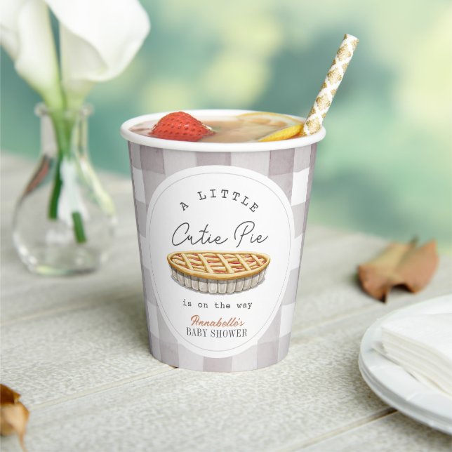 Little Cutie Pie Thanksgiving Baby Shower Paper Cups (Insitu)