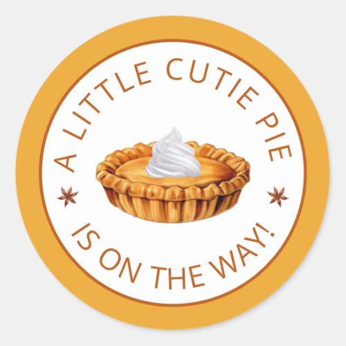 Little Cutie Pie Thanksgiving Baby Shower Sticker