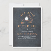 Little Cutie Pie Thanksgiving Birthday Invitation