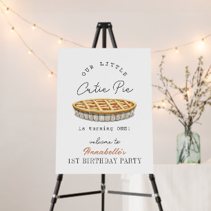 Little Cutie Pie Thanksgiving Birthday Welcome Foam Board