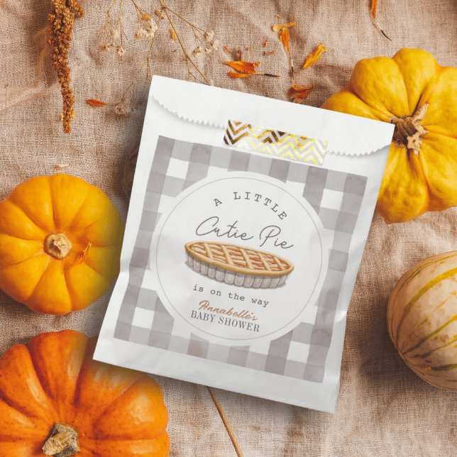 Little Cutie Pie Thanksgiving White Baby Shower Favor Bag (Creator Uploaded)