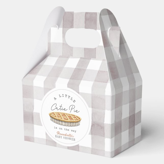 Little Cutie Pie Thanksgiving White Baby Shower Favor Boxes (Front)