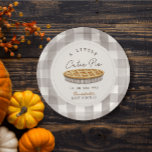 Little Cutie Pie Thanksgiving White Baby Shower Paper Plates<br><div class="desc">This cute "a little cutie pie is on the way" gender-neutral thanksgiving baby shower plate features a white background with a pie. Personalize it for your needs. You can find matching products at my store.</div>