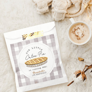 Little Cutie Pie Thanksgiving White Birthday Favor Bag