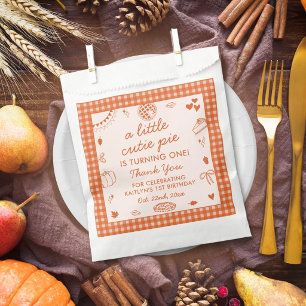 Little Cutie Pie Turning One! Fall 1st Birthday Favor Bag