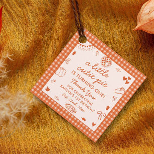 Little Cutie Pie Turning One! Fall 1st Birthday Favor Tags