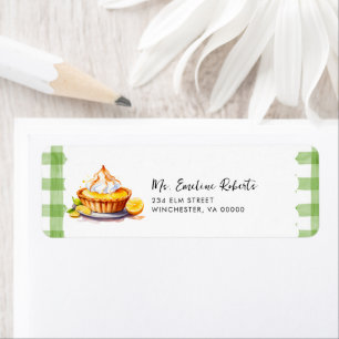 Little Cutie Pie Watercolor Gingham Baby Shower Label