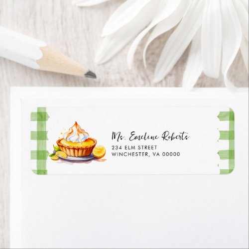 Little Cutie Pie Watercolor Gingham Baby Shower  Label