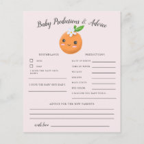 Little Cutie Pink Baby Predictions & Advice Card