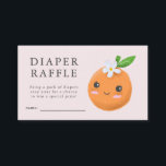 Little Cutie Pink Baby Shower Diaper Raffle Ticket Enclosure Card<br><div class="desc">Cute "little cutie" theme baby shower diaper raffle ticket featuring an illustration of a mandarine orange with a white flower and green leaf. The background color is pink. The card asks guests to bring a pack of diapers to win a special prize. Great for a girl's baby shower.</div>