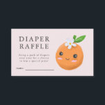 Little Cutie Pink Baby Shower Diaper Raffle Ticket Enclosure Card<br><div class="desc">Cute "little cutie" theme baby shower diaper raffle ticket featuring an illustration of a mandarine orange with a white flower and green leaf. The background color is pink. The card asks guests to bring a pack of diapers to win a special prize. Great for a girl's baby shower.</div>
