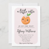Little Cutie Pink Baby Shower Oranges Invitation (Front)