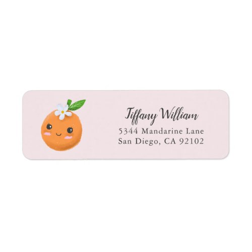 Little Cutie Pink Clementine Return Address Label