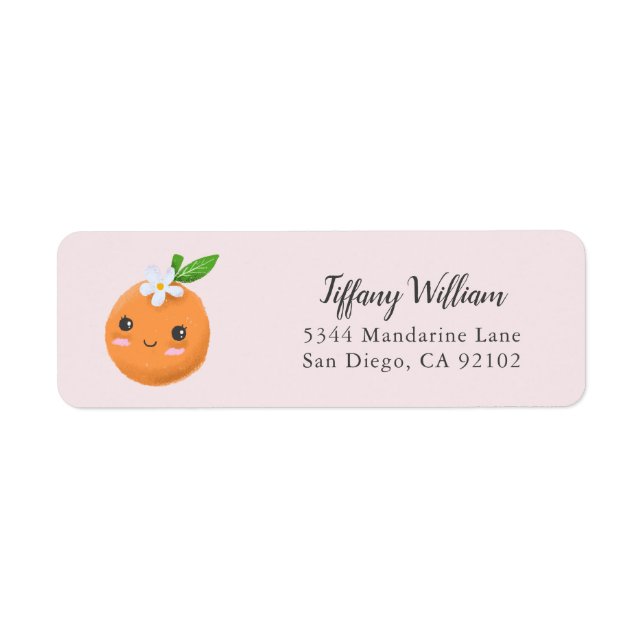 Little Cutie Pink Clementine Return Address Label (Front)