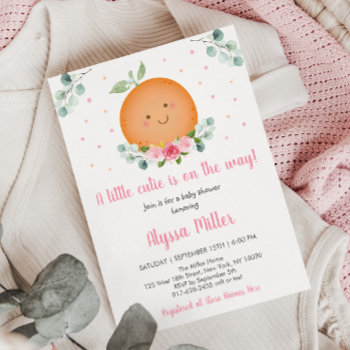Little Cutie Pink Girl Baby Shower Invitation by LittlePrintsParties at Zazzle