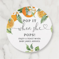 Little cutie Pop it when she pops baby shower Favor Tags