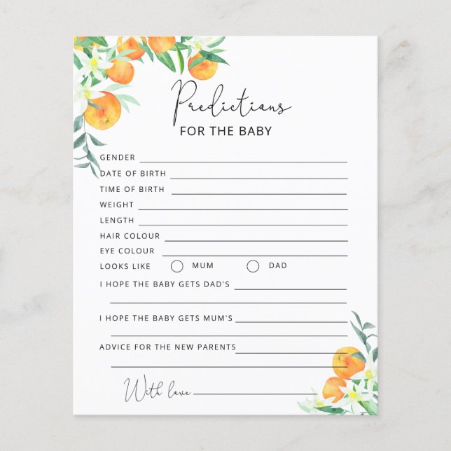 Little cutie predictions for baby (Front)