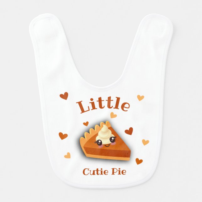 Little cutie Pumpkin Pie Autumn Baby Bib (Front)