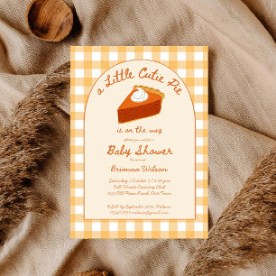 Little cutie pumpkin pie gingham baby shower invitation