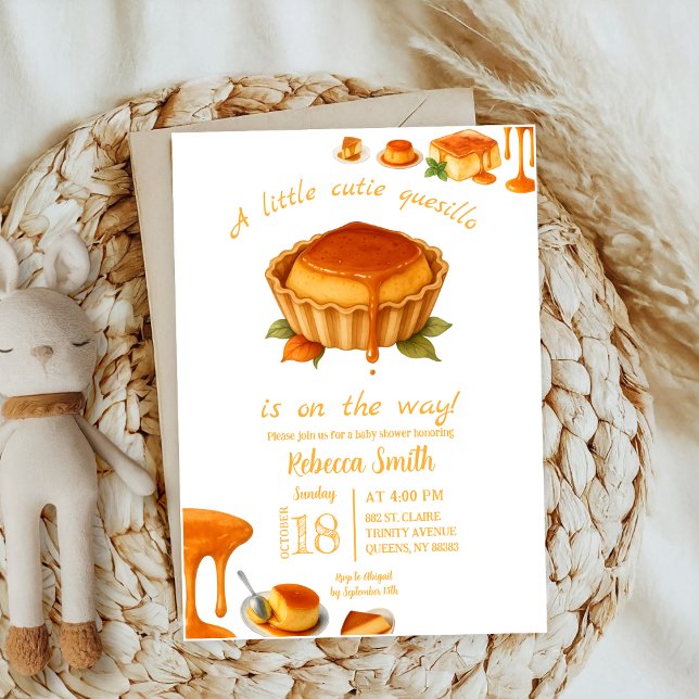 Little Cutie quesillo Autumn Leaves Baby Shower Invitation (Creator Uploaded)