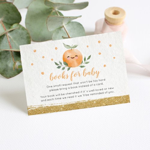 Little Cutie Sage Green Books for Baby Shower Enclosure Card