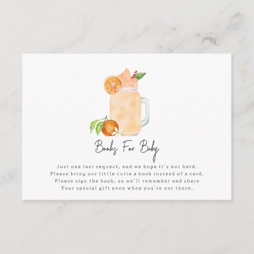 Little Cutie Smoothie Baby Shower Book Request Enclosure Card