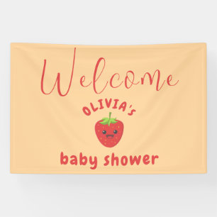 Little Cutie Strawberry Baby Shower Banner