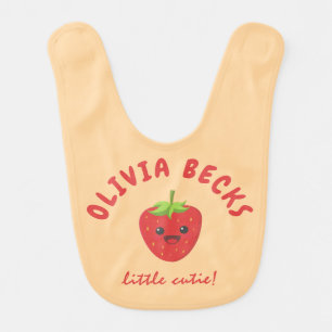Little Cutie Strawberry Baby Shower Bib