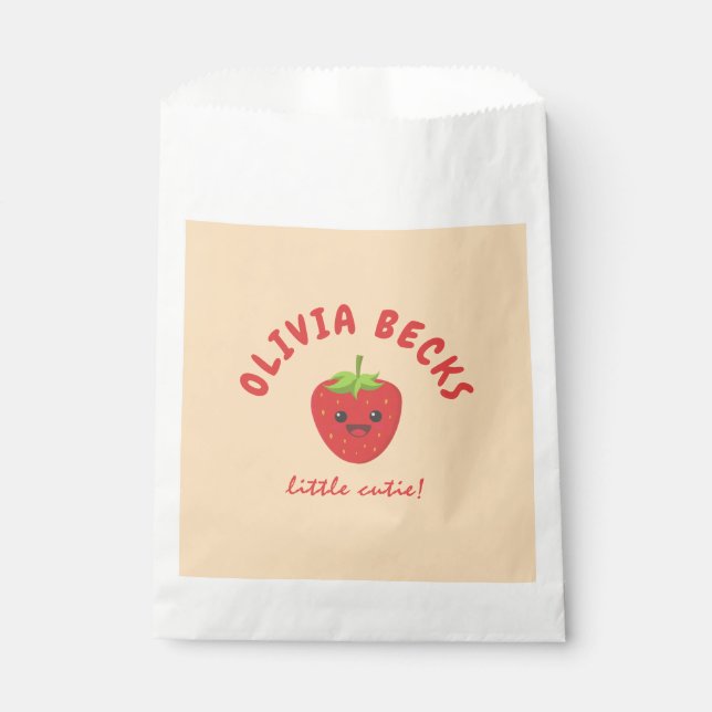 Little Cutie Strawberry Baby Shower  Favor Bag (Front)