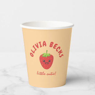 Little Cutie Strawberry Baby Shower Paper Cups
