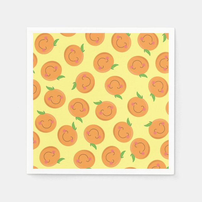 Little Cutie Tangerine Baby Shower Gender Neutral Napkins (Front)