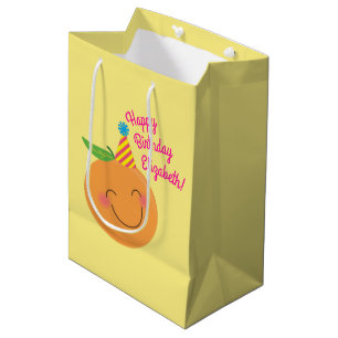 Little Cutie Tangerine Birthday Party Medium Gift Bag