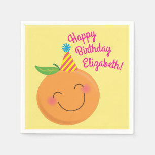 Little Cutie Tangerine Birthday Party Napkins